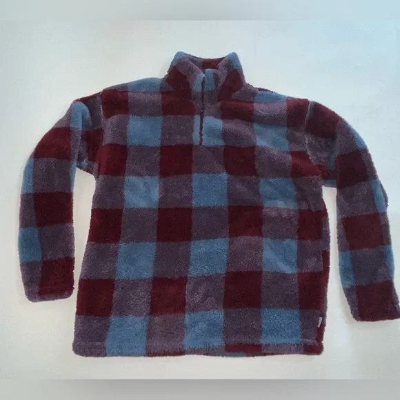 Plush Eddie Bauer Plaid Pullover Hoodie - Picture 1 of 4